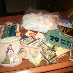 vintage lot of old sewing items.